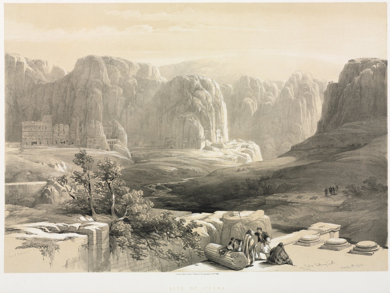 Det heliga landet, Syrien, Idumea, Arabien, Egypten och Nubien (Vol. III): Petra, Looking South av Louis Haghe