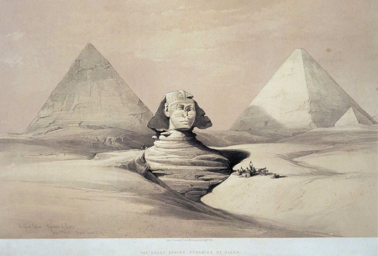 Den stora sfinxen från Gizeh. 1800-talet (litografi) av Louis Haghe