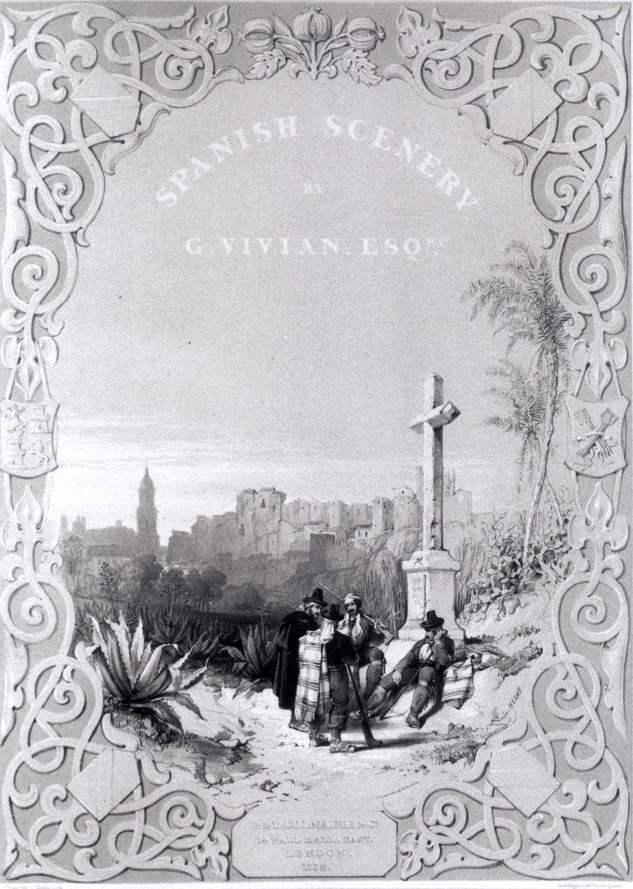 Titelsidan för "Spanish Scenery" av George Vivian, publicerad 1838 av Louis Haghe
