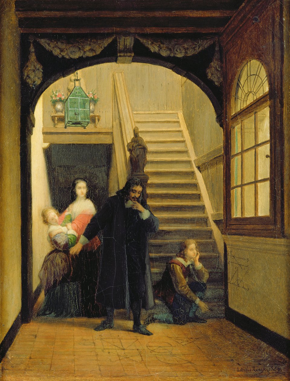 Scen från Blaise Pascals ungdom (1623-62) 1860-70 av Louis Hector Leroux