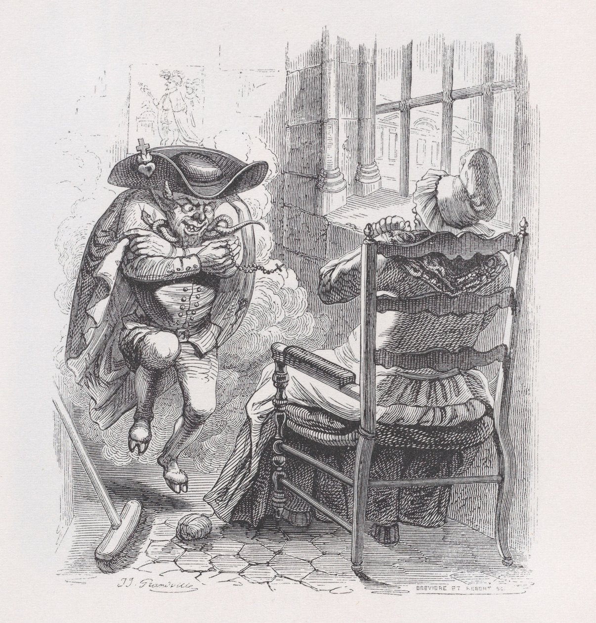 Den lilla röda mannen från Bérangers kompletta verk, 1836. Skapare: Louis-Henri Brevière, Cesar-Auguste Hebert. av Louis Henri Brevière, Cesar Auguste Hebert
