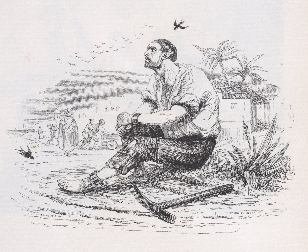 Svalorna från The Complete Works of Béranger, 1836. Skapare: Louis-Henri Brevière, Cesar-Auguste Hebert. av Louis Henri Brevière, Cesar Auguste Hebert