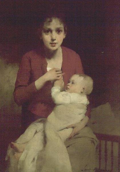 Mamma och barn av Louis Henri Deschamps
