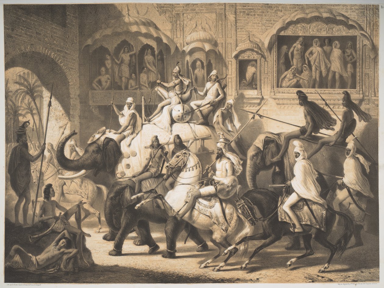 En väg i Lahore, mars 1842 av Louis Henri de Rudder