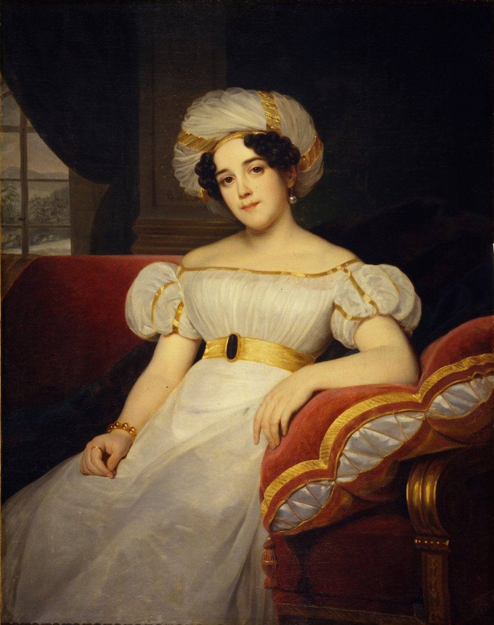 Porträtt av prinsessan Natalya Stepanovna Golitsyna, född grevinna Apraksina 1794-1890, 1824 av Louise Marie Jeanne Hersent