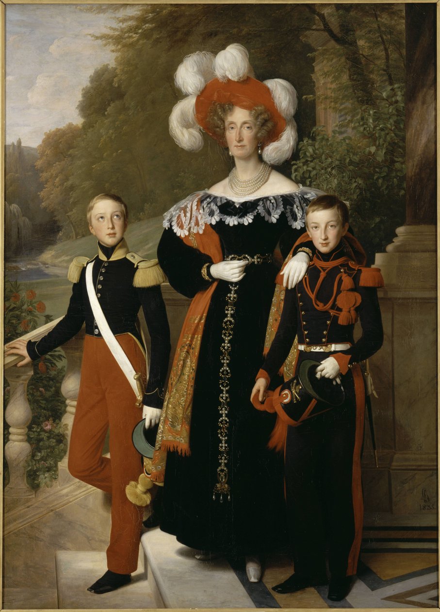Drottning Marie-Amélie med sina barn av Louise Marie Jeanne Hersent