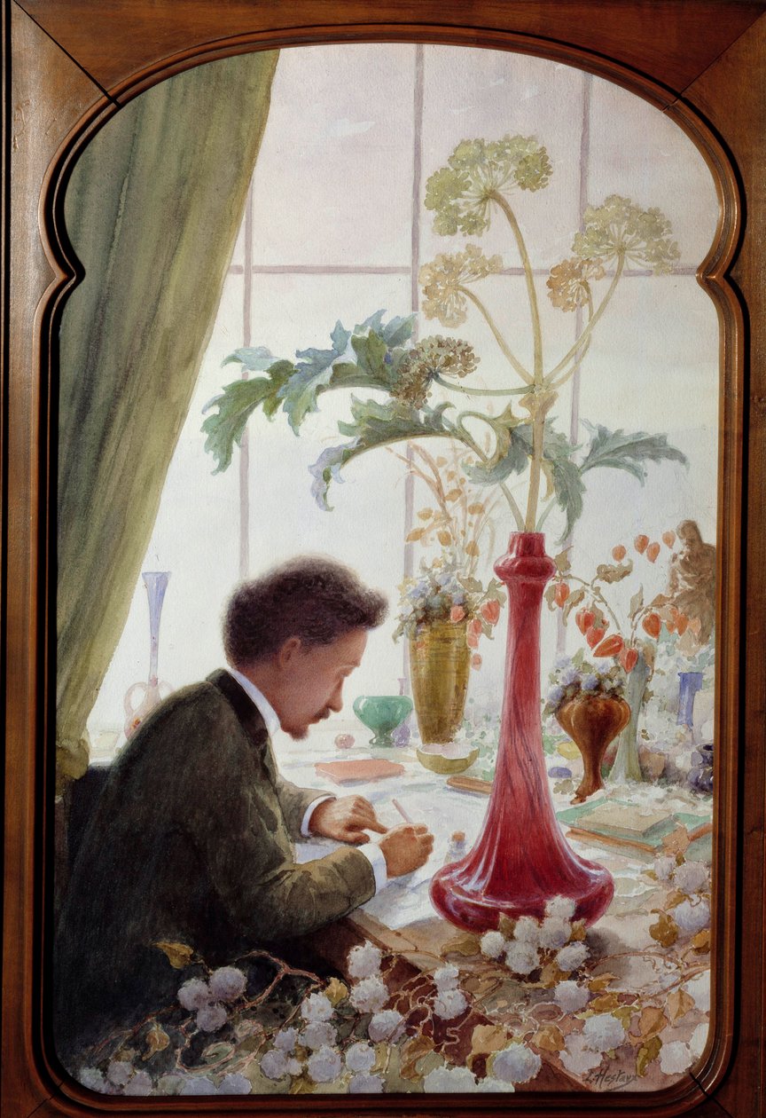Porträtt av Emile Galle (1846 - 1904), fransk konstnär. Målning av Louis Hestaux (1858 - 1919) av Louis Hestaux