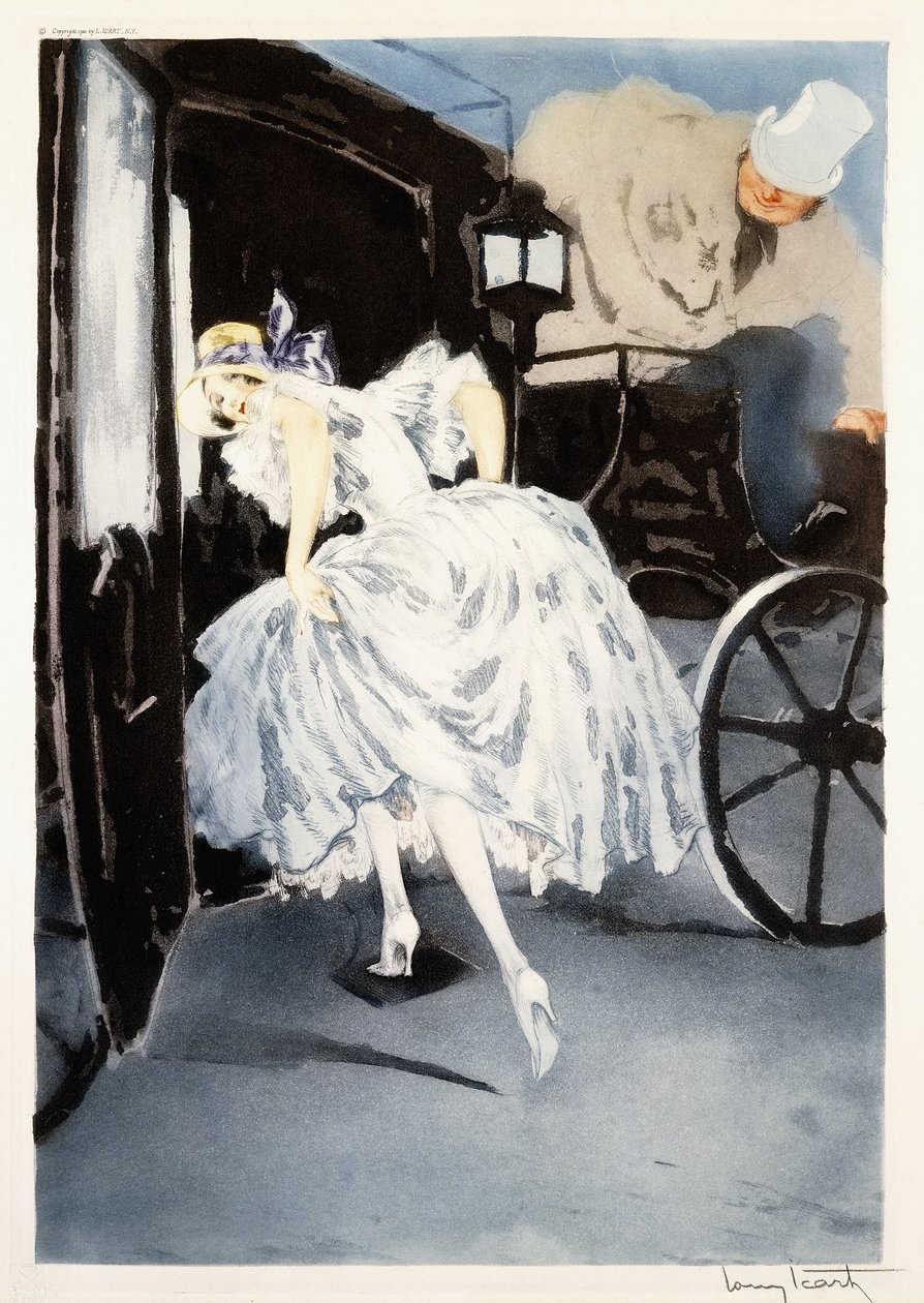 Avgång, ca 1941 (etsning och torrnål) av Louis Icart