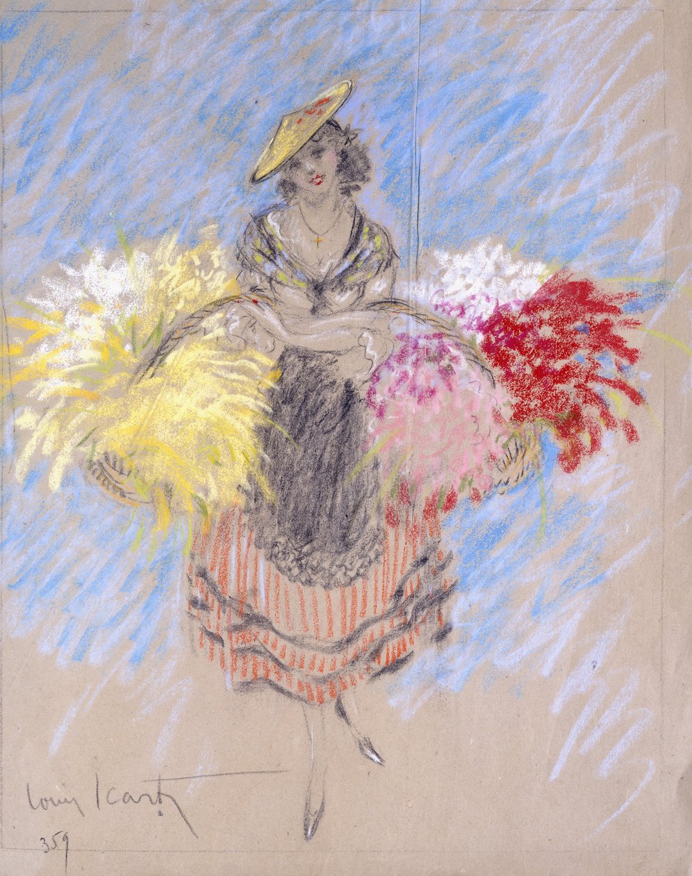 Blomsterförsäljare av Louis Icart