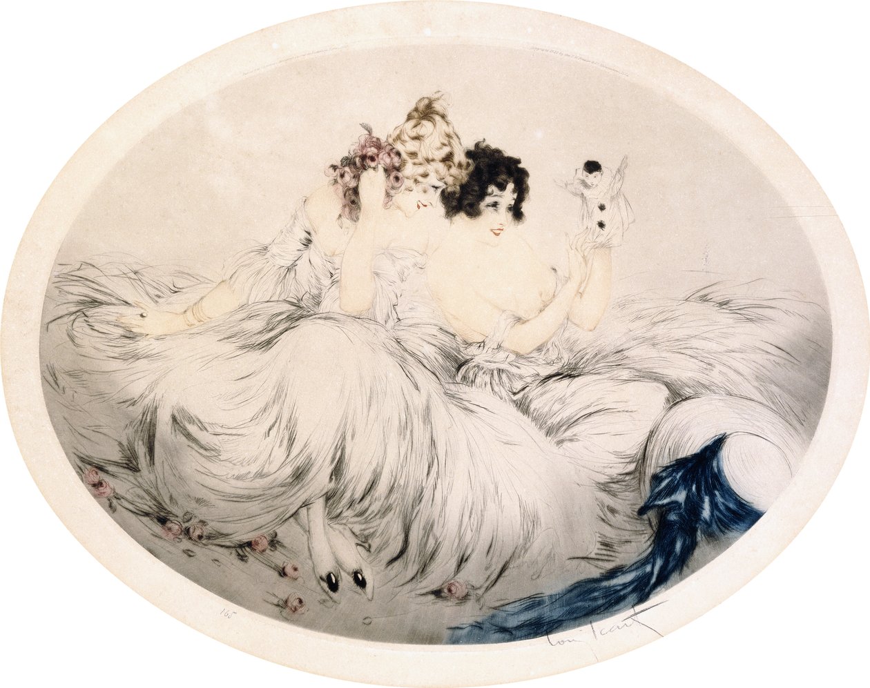 Puppets, c.1922 (etsning och torrnål) av Louis Icart