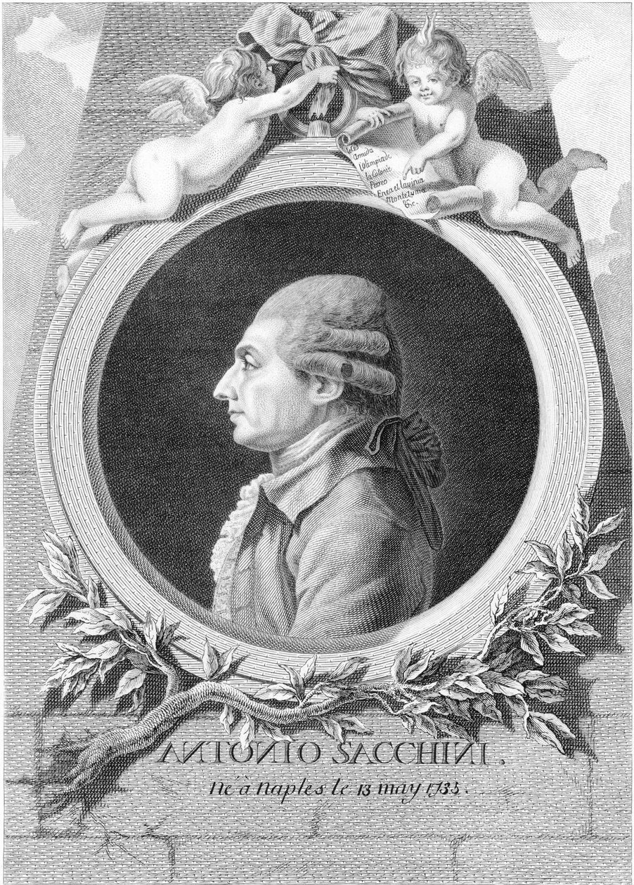 Porträtt av kompositören Antonio Sacchini 1730-1786, 1781. av Louis Jacques Cathelin
