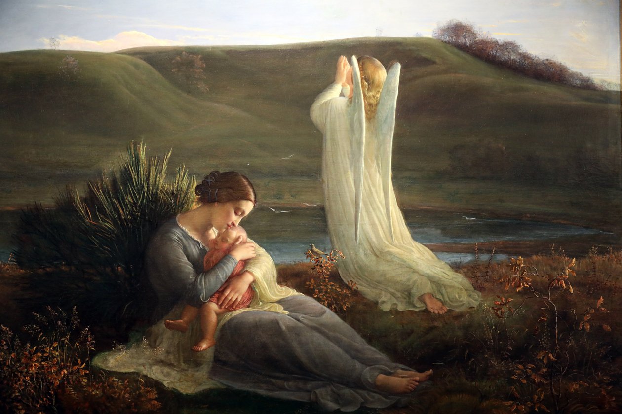 Själens dikt, Ängeln och modern, Detalj av Louis Janmot