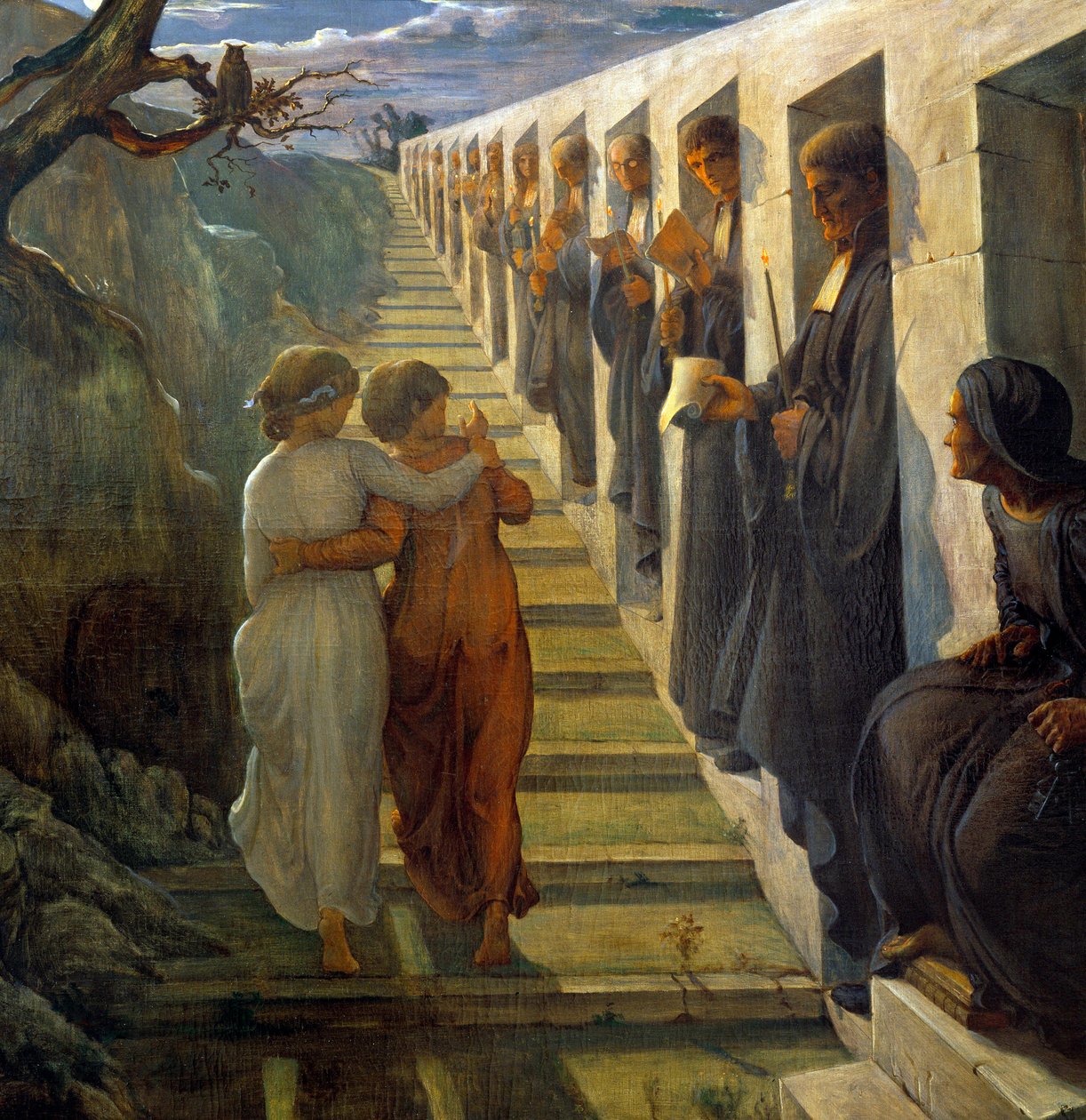 Själens dikt; Den onda vägen. Målning av Anne Francois Louis Janmot av Louis Janmot