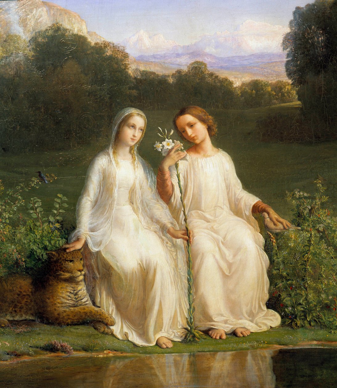 Själens dikt; Jungfruar. Målning av Anne Francois Louis Janmot (1814-1892) av Louis Janmot