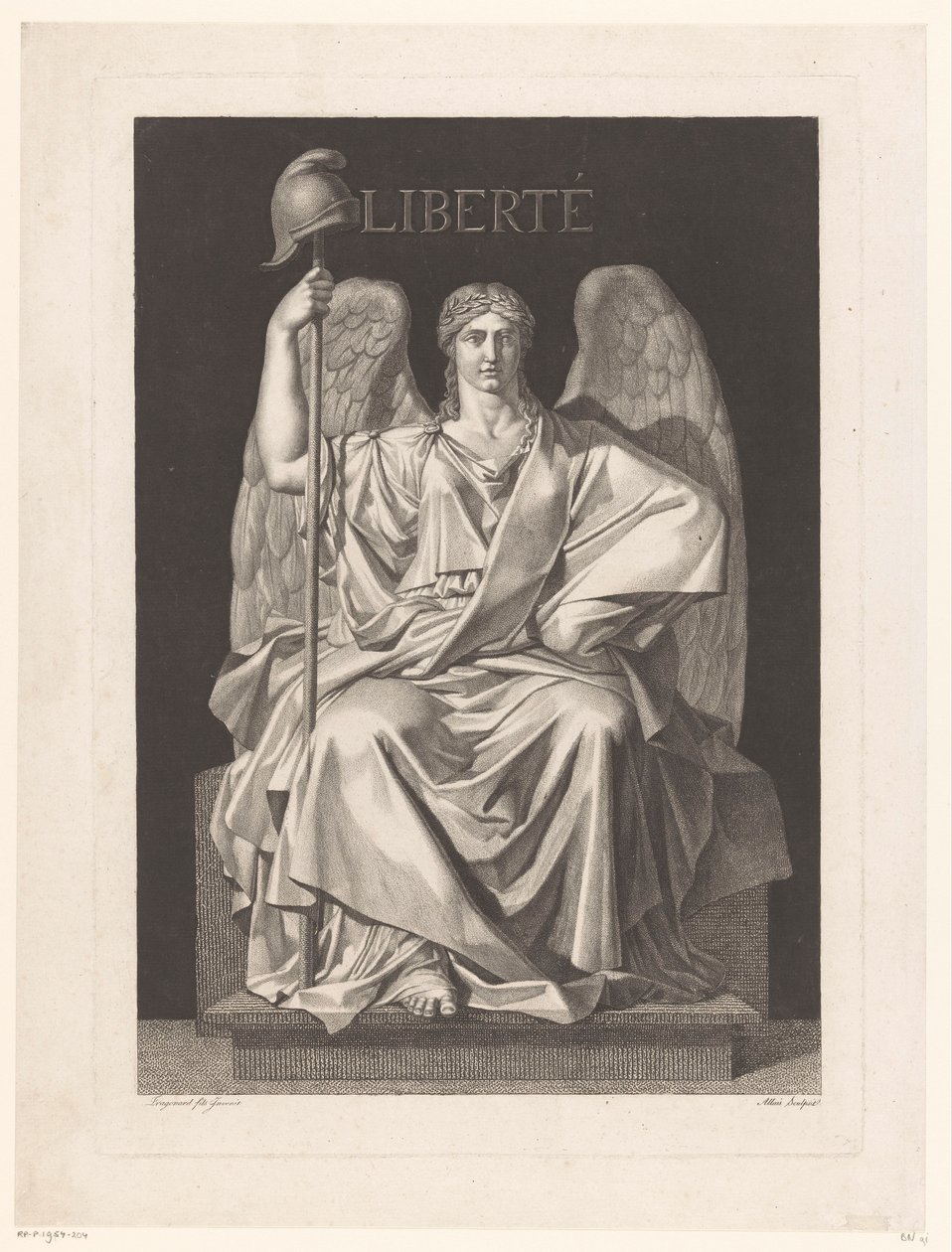 Allegorisk fantasi om frihet Liberté (titel på objekt) av Louis Jean Allais