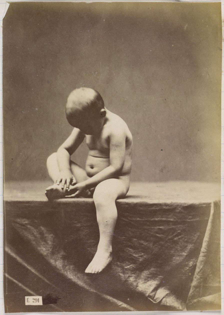Studie av ett nakent sittande barn av Louis Jean Baptiste Igout (attributed to)