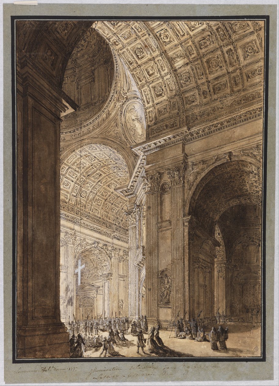Interiören i Peterskyrkan av Louis Jean Desprez