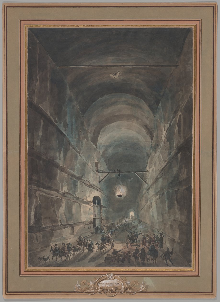 Grottan i Posillipo av Louis Jean Desprez