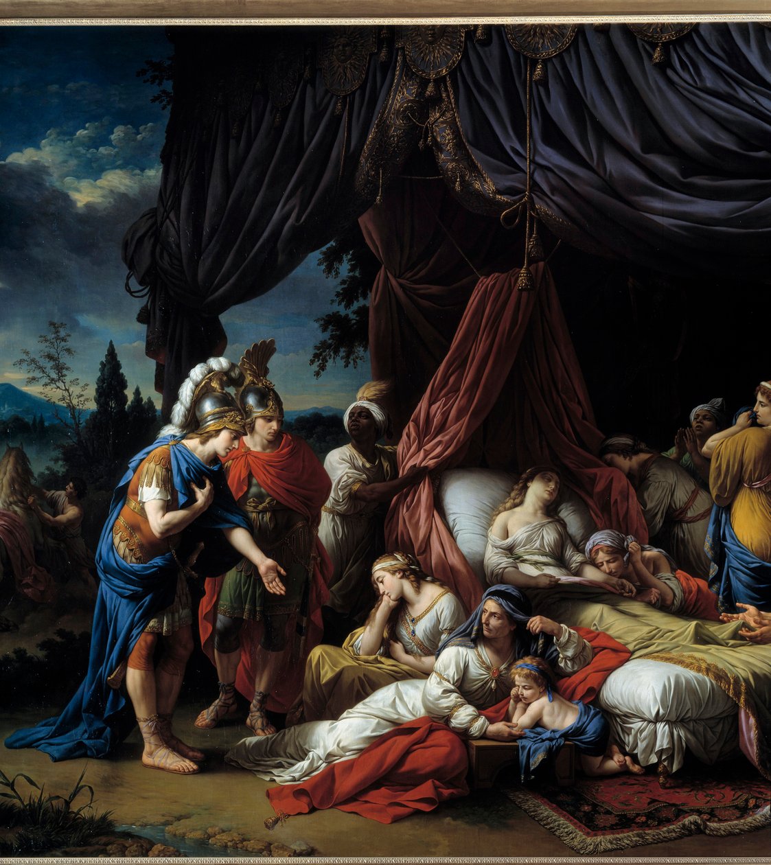 Darius hustrus död. Detta verk, inspirerat av Rollins antika historia och serien av triumfer av Alexander de Le Brun, föreställer den grekiske kejsaren samlad framför kroppen av Darius hustru. Denna målning målad i Rom bär omnämnandet LAGRENEE PINXIT av Louis Jean François Lagrenée