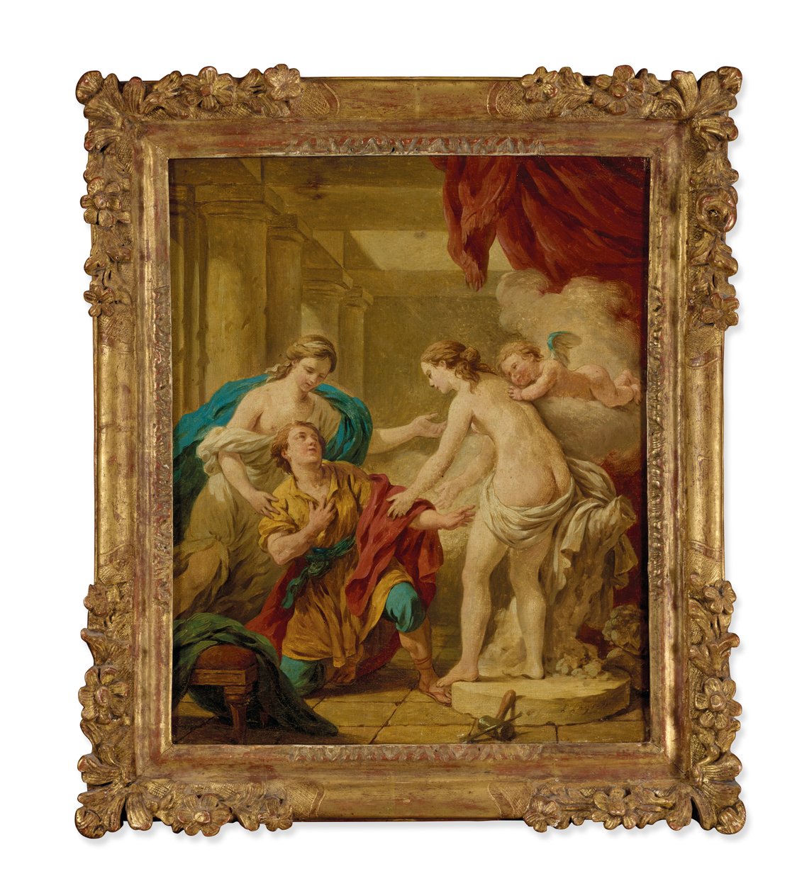 Pygmalion och Galatea (olja på duk) av Louis Jean Francois I Lagrenee