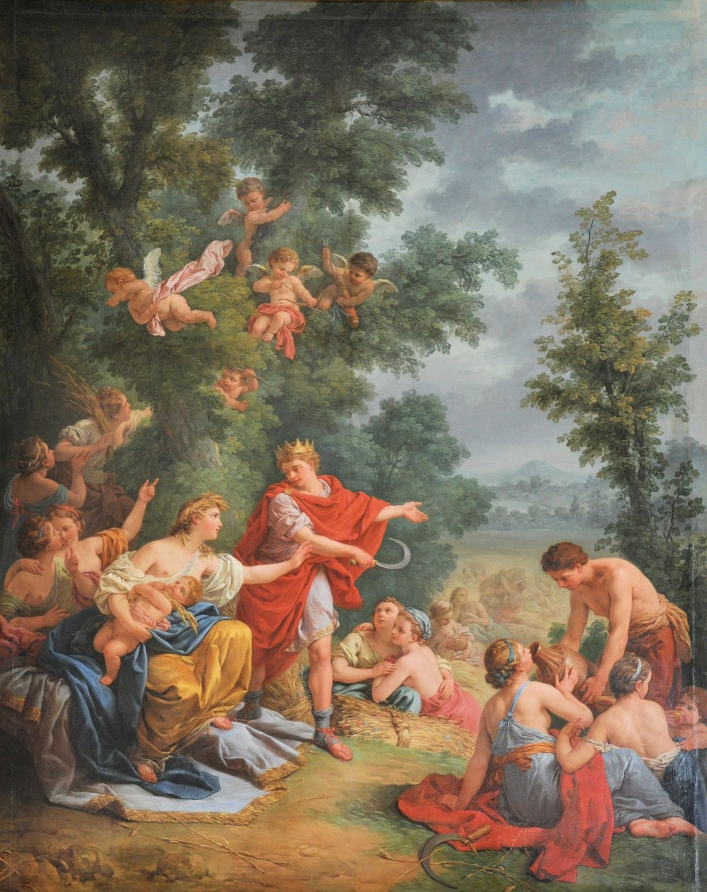 Franska: La moisson, ou Cérès et Triptolème Skörden eller Ceres och Triptolemos av Louis Jean François Lagrenée