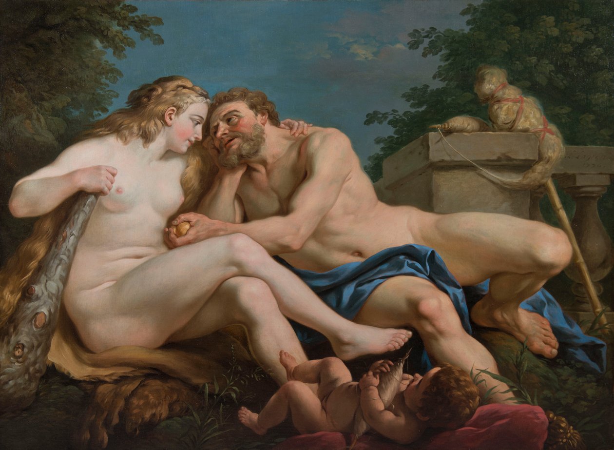 Herkules och Omphale av Louis Jean François Lagrenée