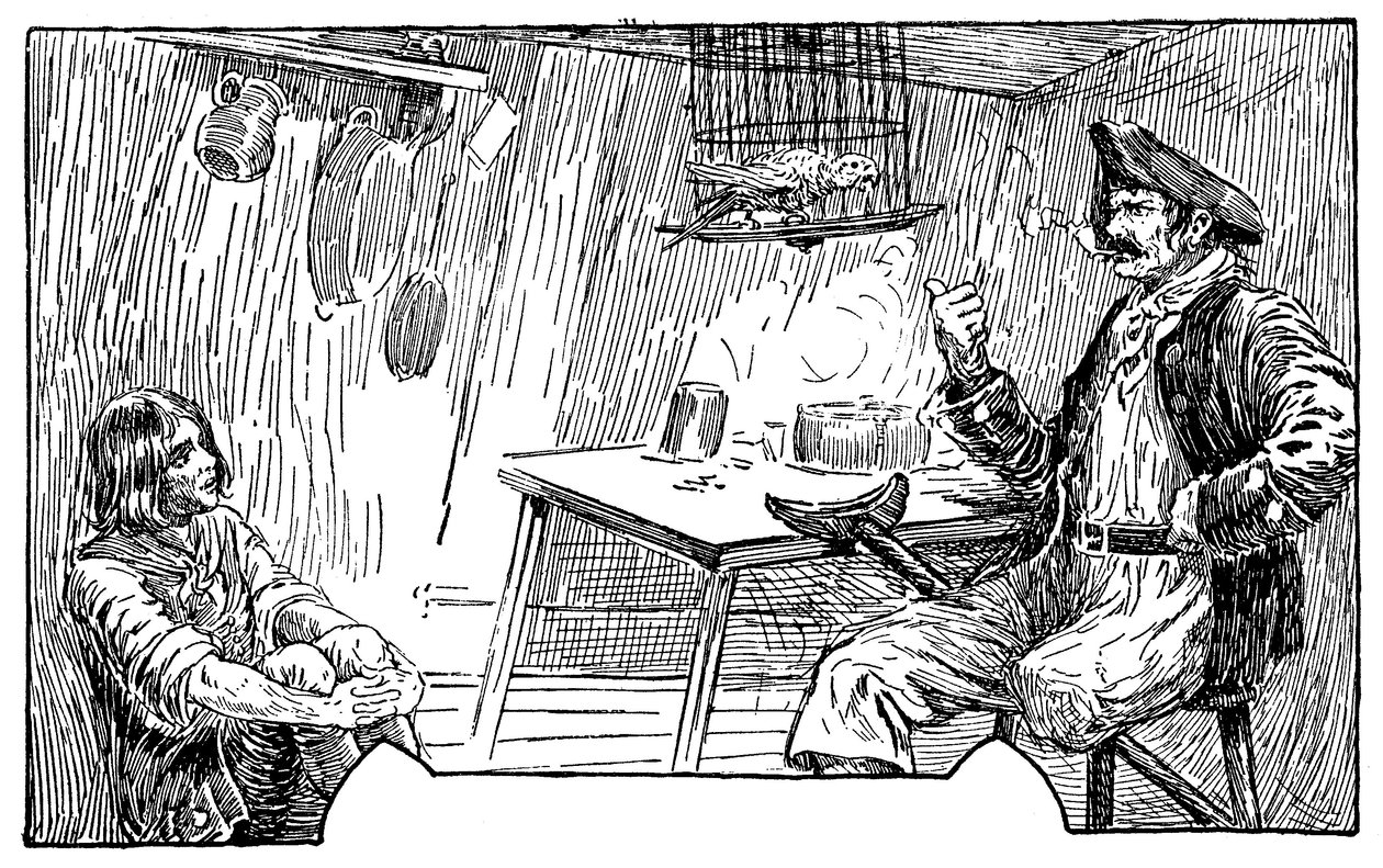 Illustration av Louis Rhead (1857-1926) till romanen "Treasure Island" av Robert Louis Stevenson (1850-1894) 1915 av Louis John Rhead