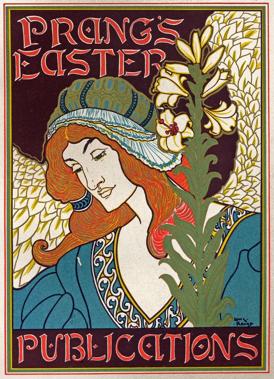 Litteratur. Prangs påskpublikationer. Affisch av Luis Rhead, USA, ca 1895 (affisch) av Louis John Rhead