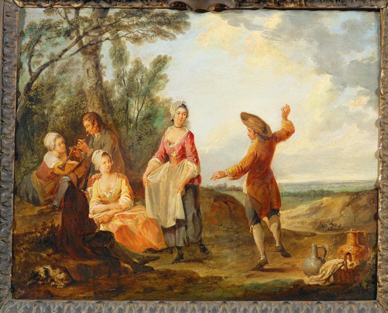 Rustik dans ... (målning på duk) av Louis Joseph (1731-98) Watteau