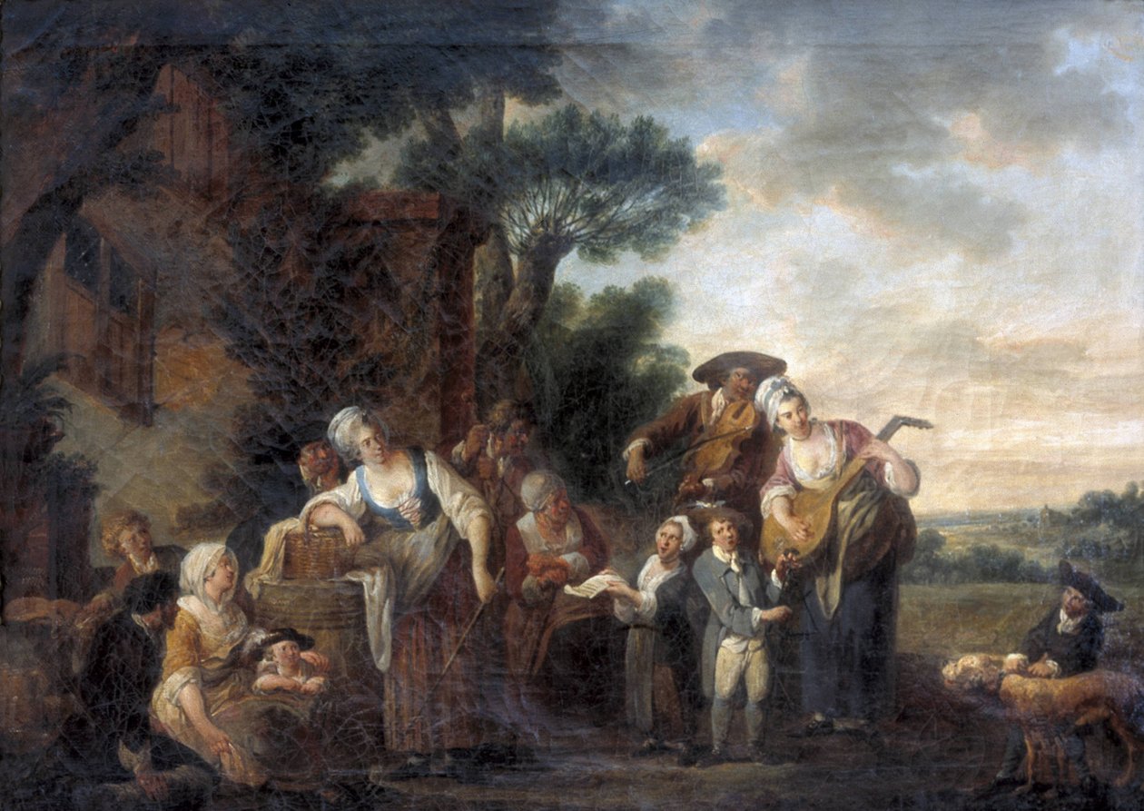 Gatumusikanter av Louis Joseph (1731 98) Watteau