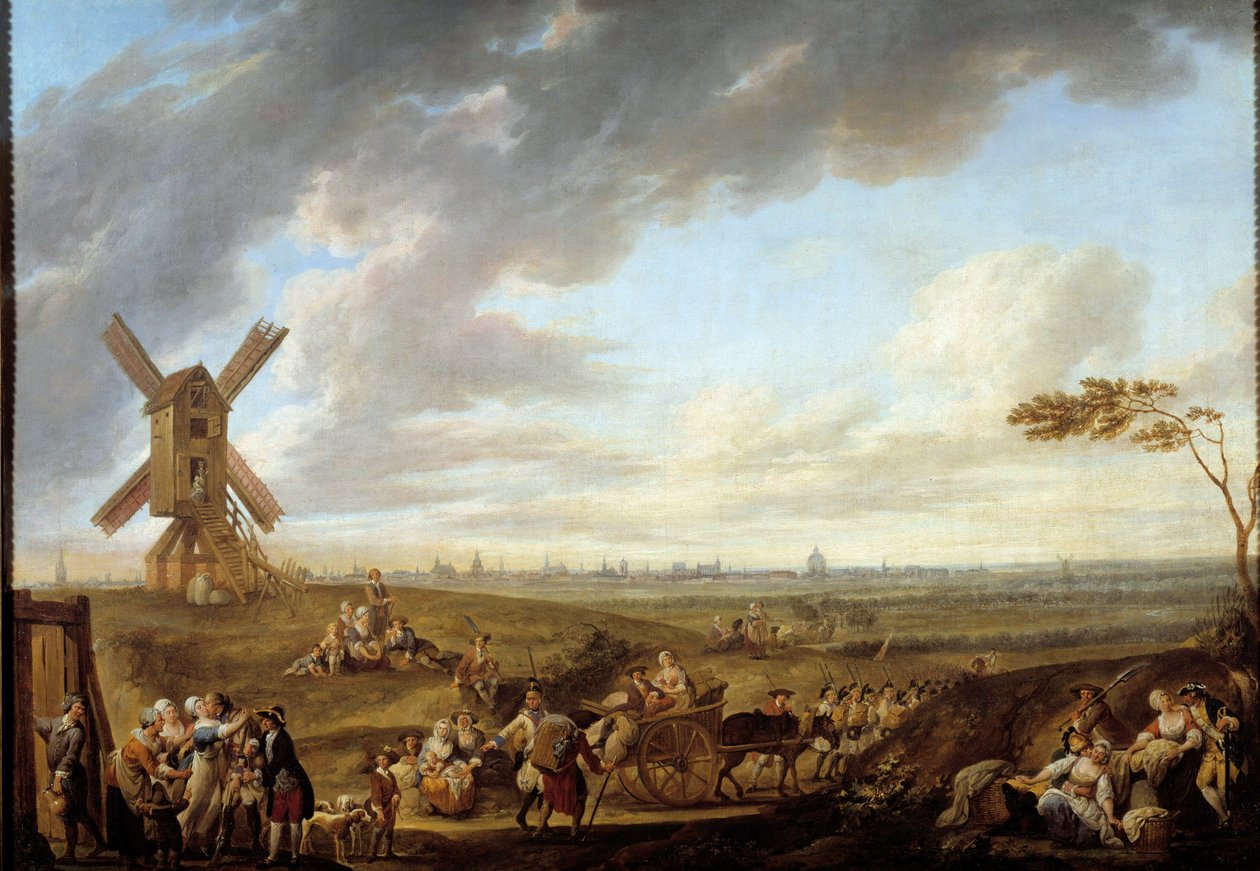 Vy över Lille tagen från guden Marcq. Målning av Louis Joseph Watteau dit Watteau de Lille (1731-1798) av Louis Joseph  Watteau