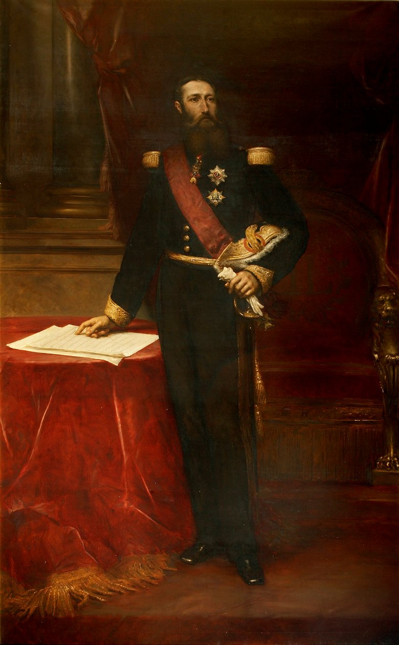 Porträtt av Leopold II 1835-1909, kung av belgarna, ca. 1870. av Louis Joseph Gallait