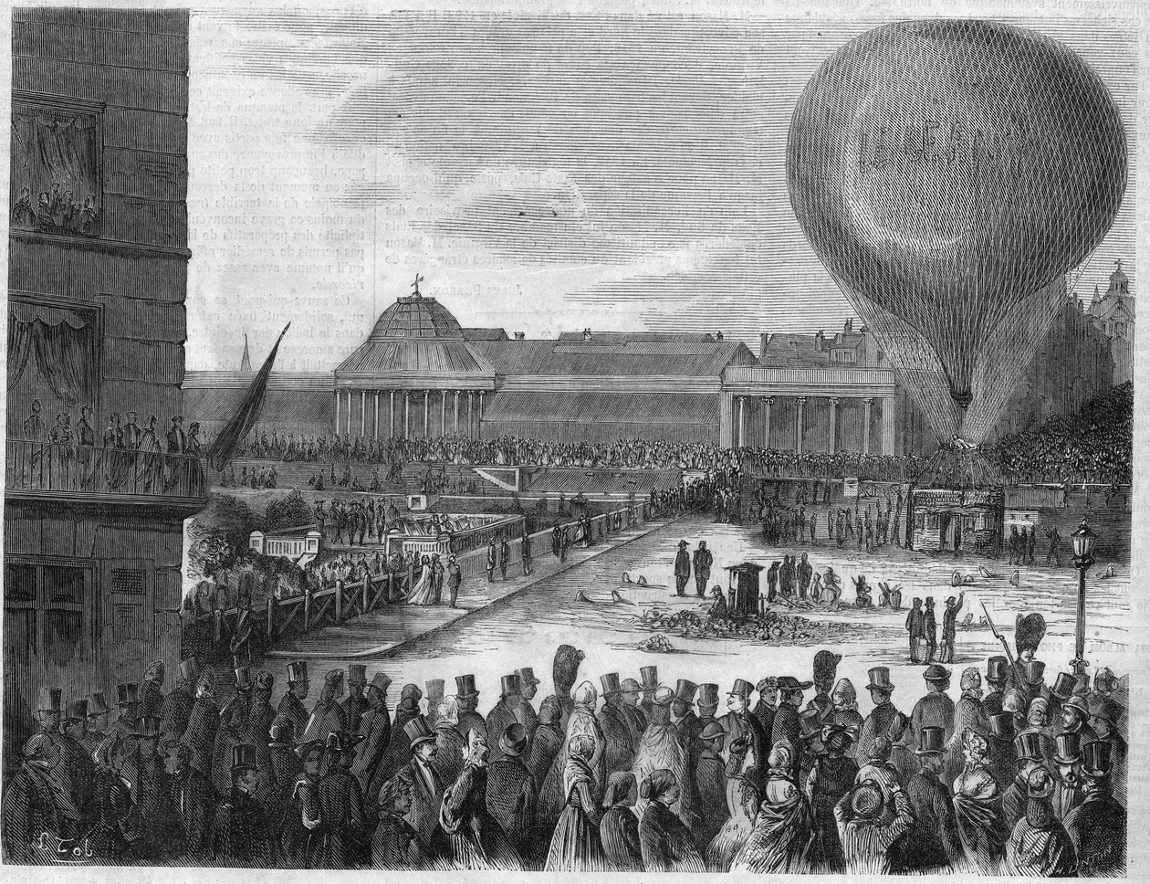 Bestigning av bollen "" Le Giant"" i Bryssel den 26 september av Louis Joseph Ghemar