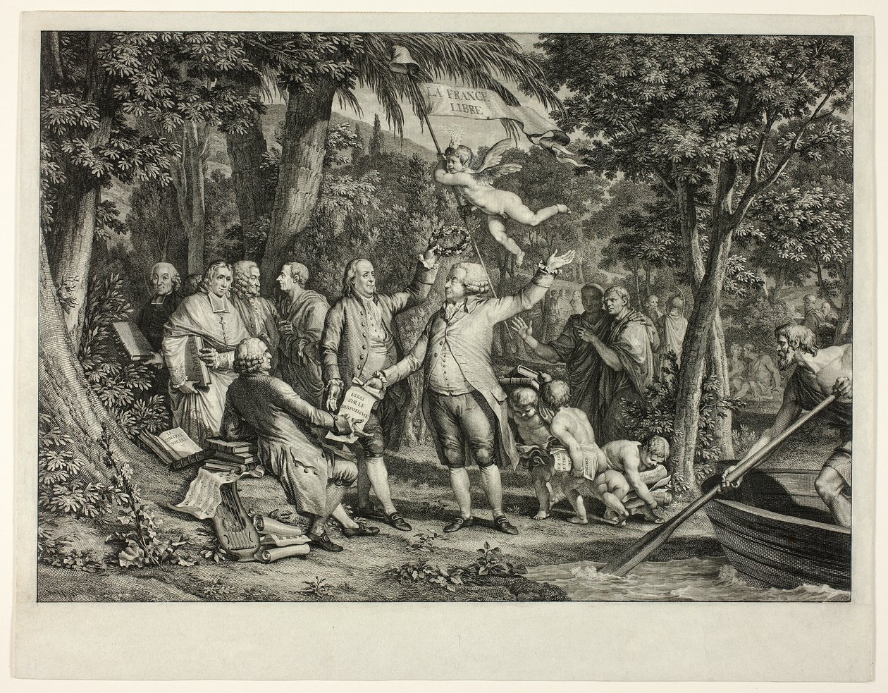 Mirabeau anländer till Elysian Fields av Louis Joseph Masquelier