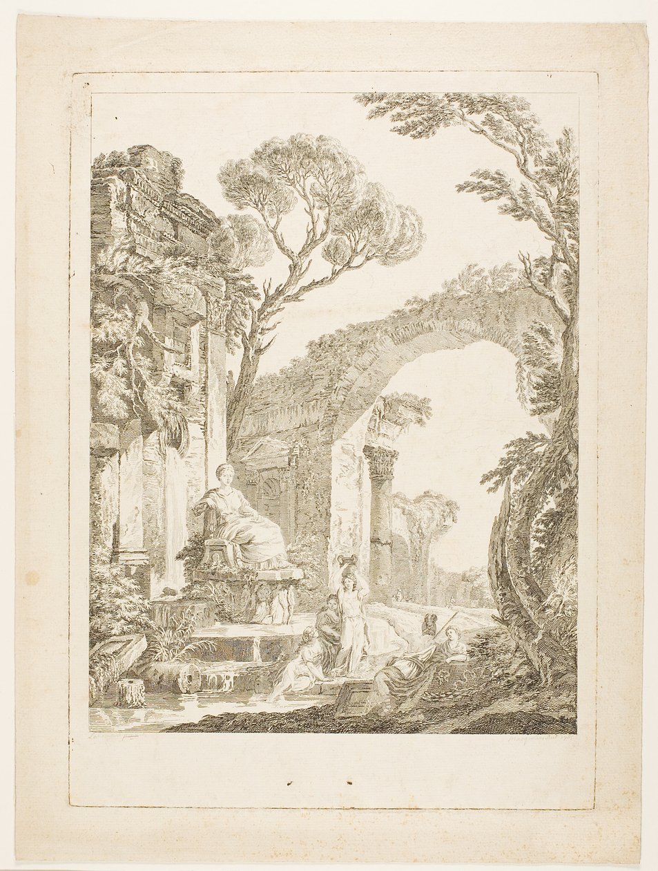 Fontänen i ruinerna av Louis Joseph Masquelier