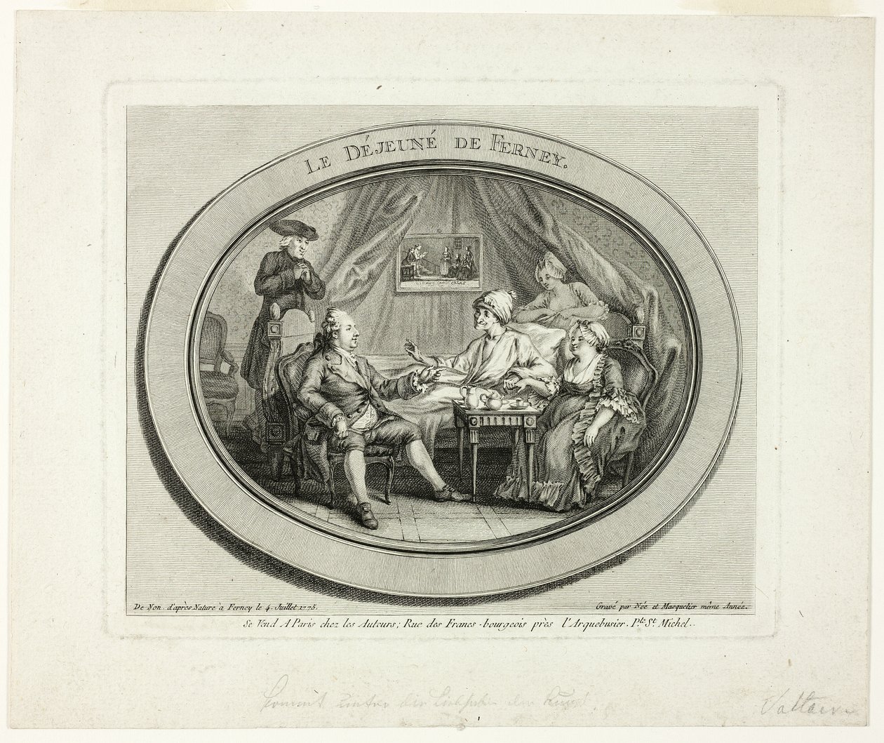 Lunch på Ferney av Louis Joseph Masquelier