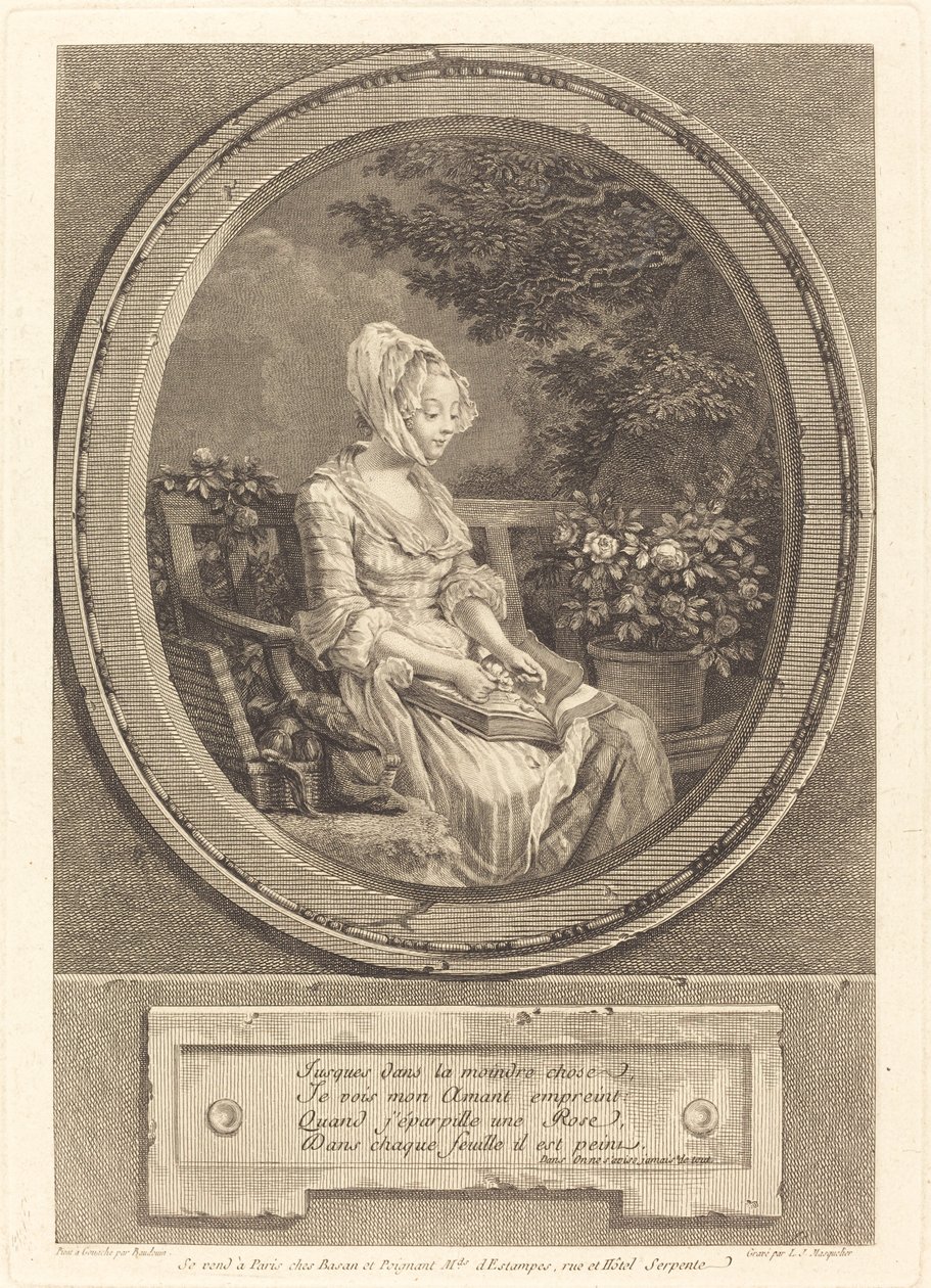 Till minsta lilla sak av Louis Joseph Masquelier after Pierre Antoine Baudouin