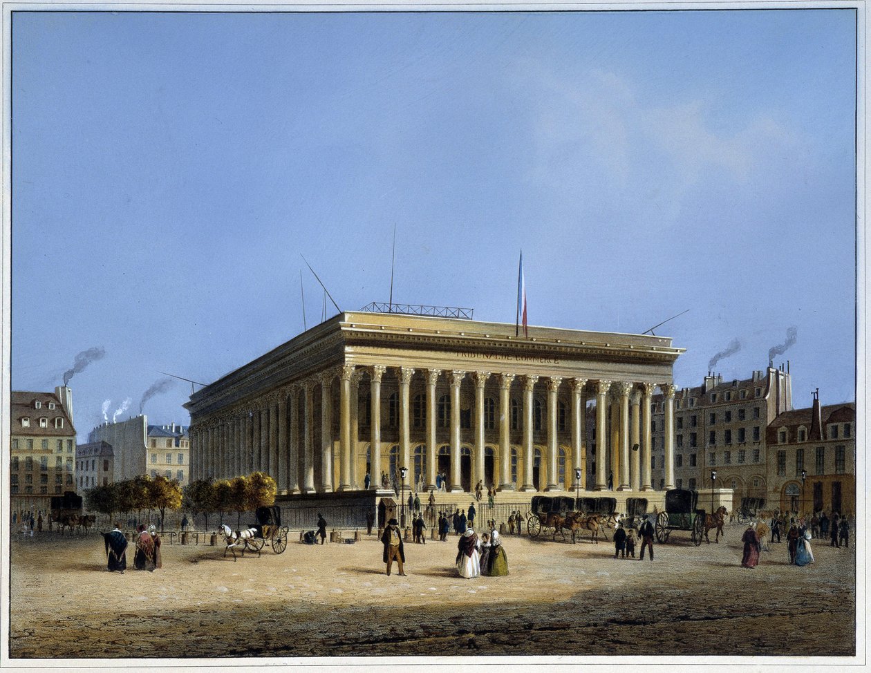 Bourse et Tribunal de Commerce - i "Paris en 1837" av Arnout av Louis Jules Arnout
