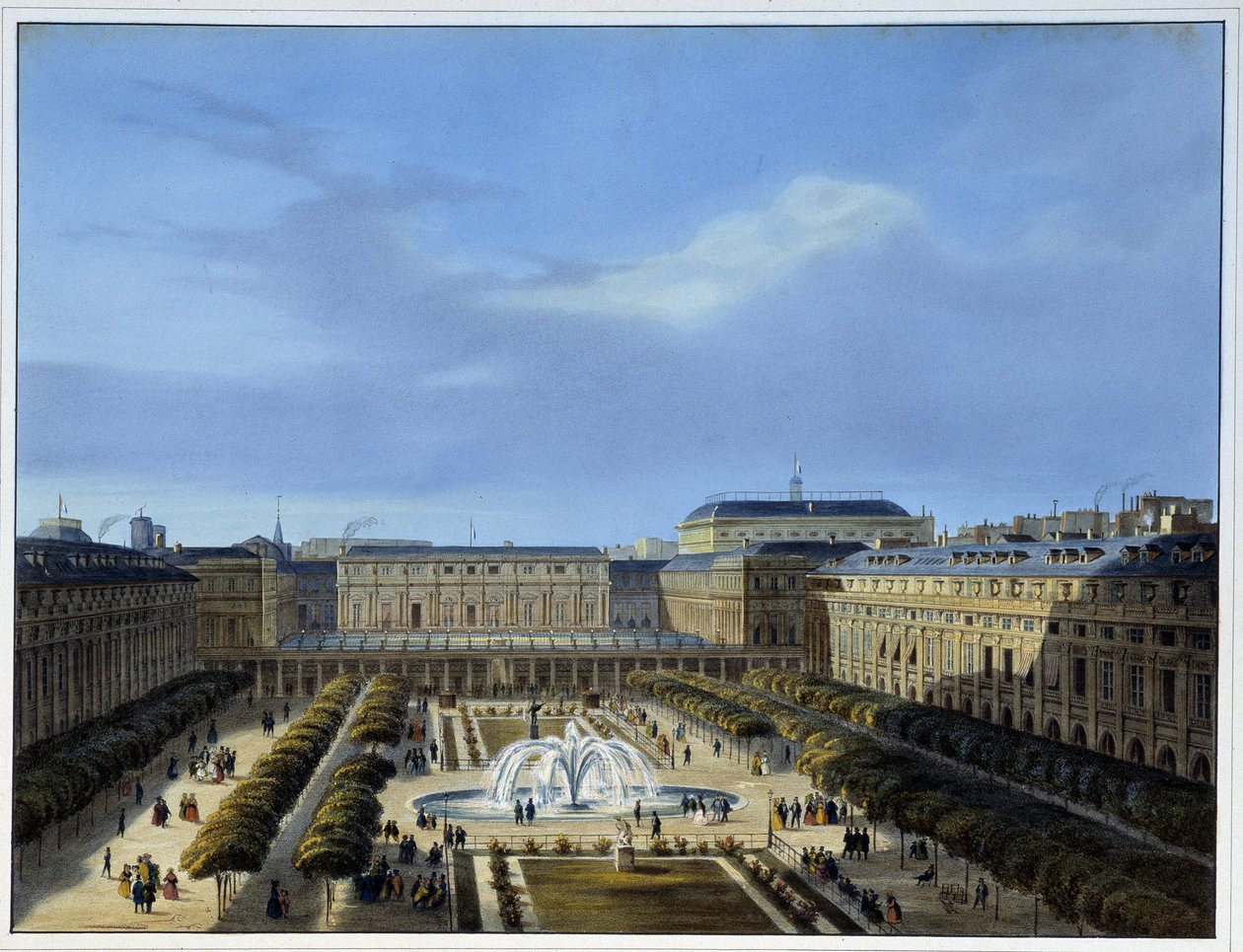 Palais-Royals trädgård - i "Paris 1837" av Arnout av Louis Jules Arnout