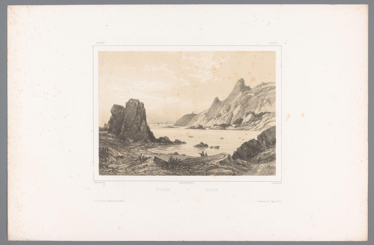 Utsikt över Kullaberg vid Kattegatt Kullen / Kullen (titel på objekt) Faces in Scandinavia (serietitel) Vues du Nord. Mocka (serietitel på objekt) av Louis Julien Jacottet