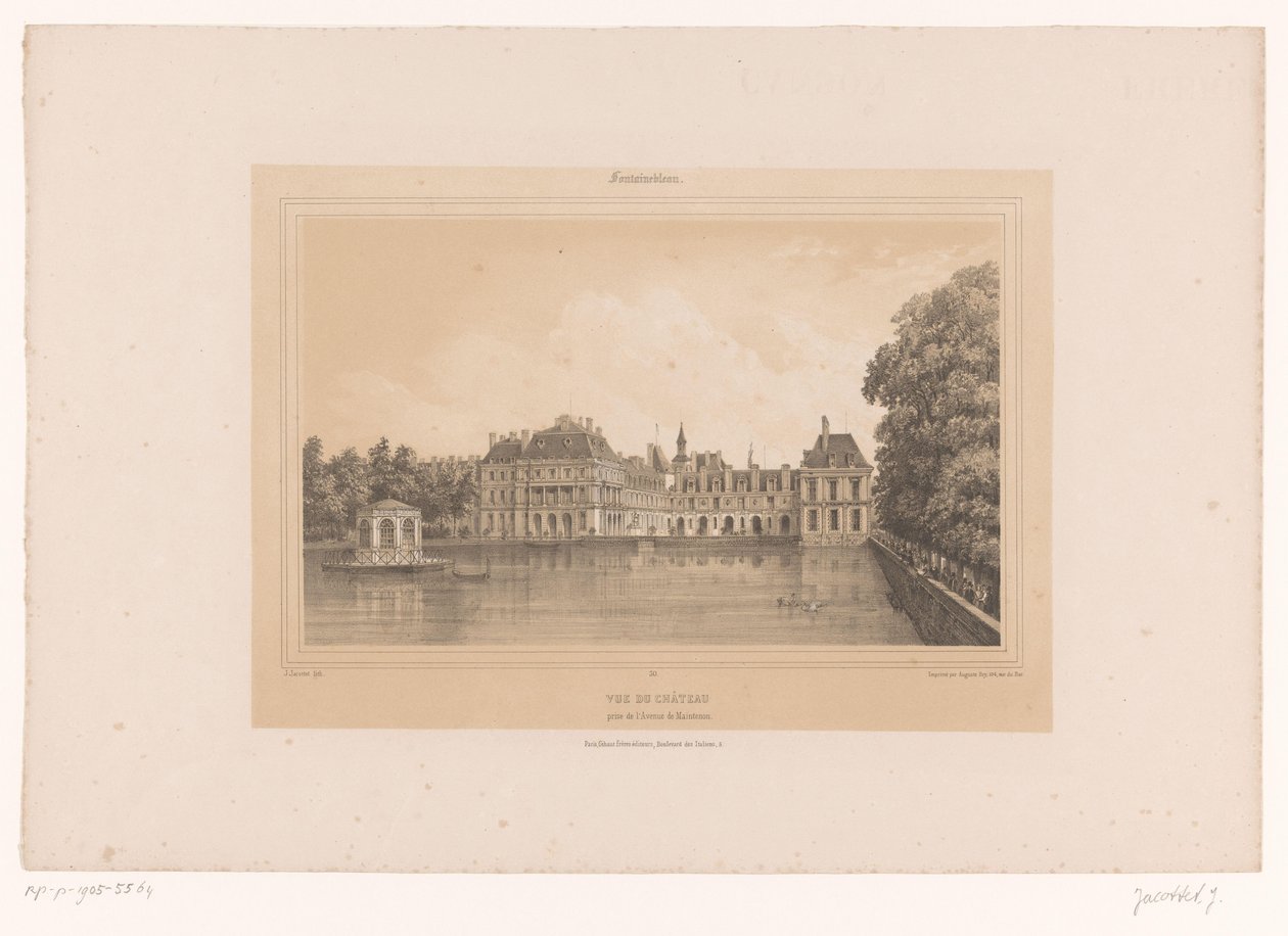 Utsikt över slottet Fontainebleau Vue du Château, pris de l