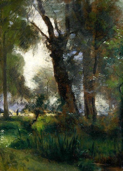 The Edge of the Karlsaue, Kassel (olja på duk) av Louis Kolitz