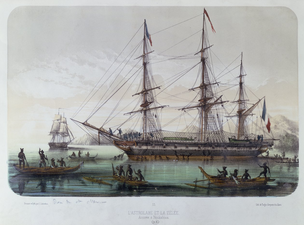 Astrolabben och Zelee besöker Nuku Hiva Island på de franska Marquesasöarna av Louis Le Breton