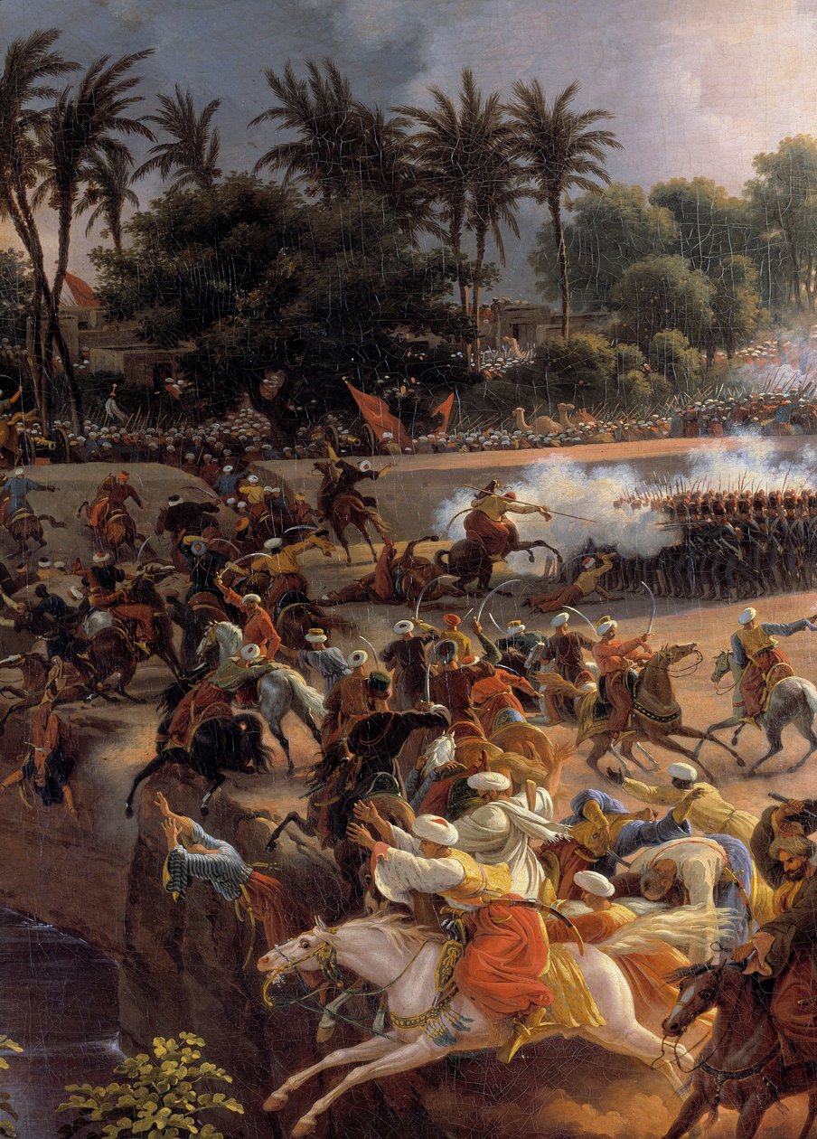 Kampanj (expedition) i Egypten (1798-1801): "" Slaget vid pyramiderna, 21 juli av Louis Lejeune