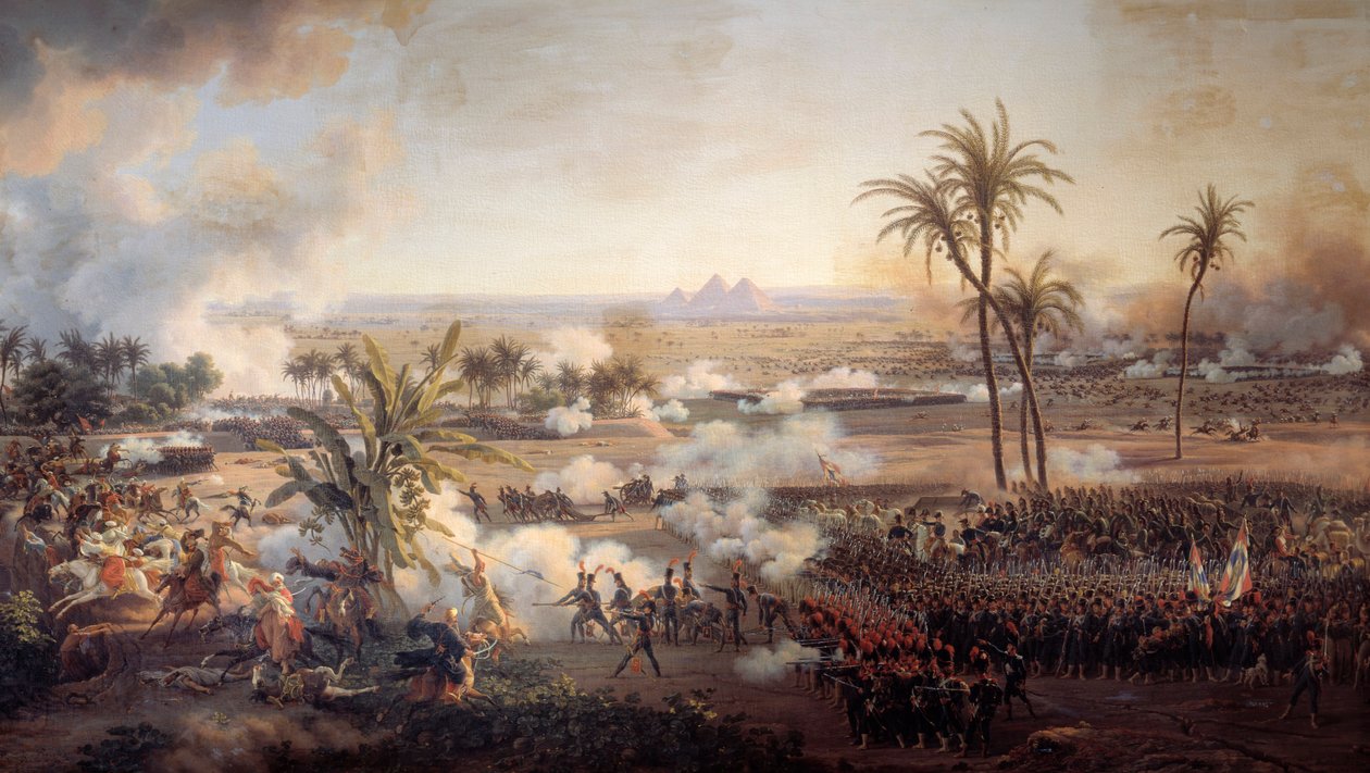 Kampanj (expedition) i Egypten (1798-1801): "" Slaget vid pyramiderna, 21 juli av Louis Lejeune