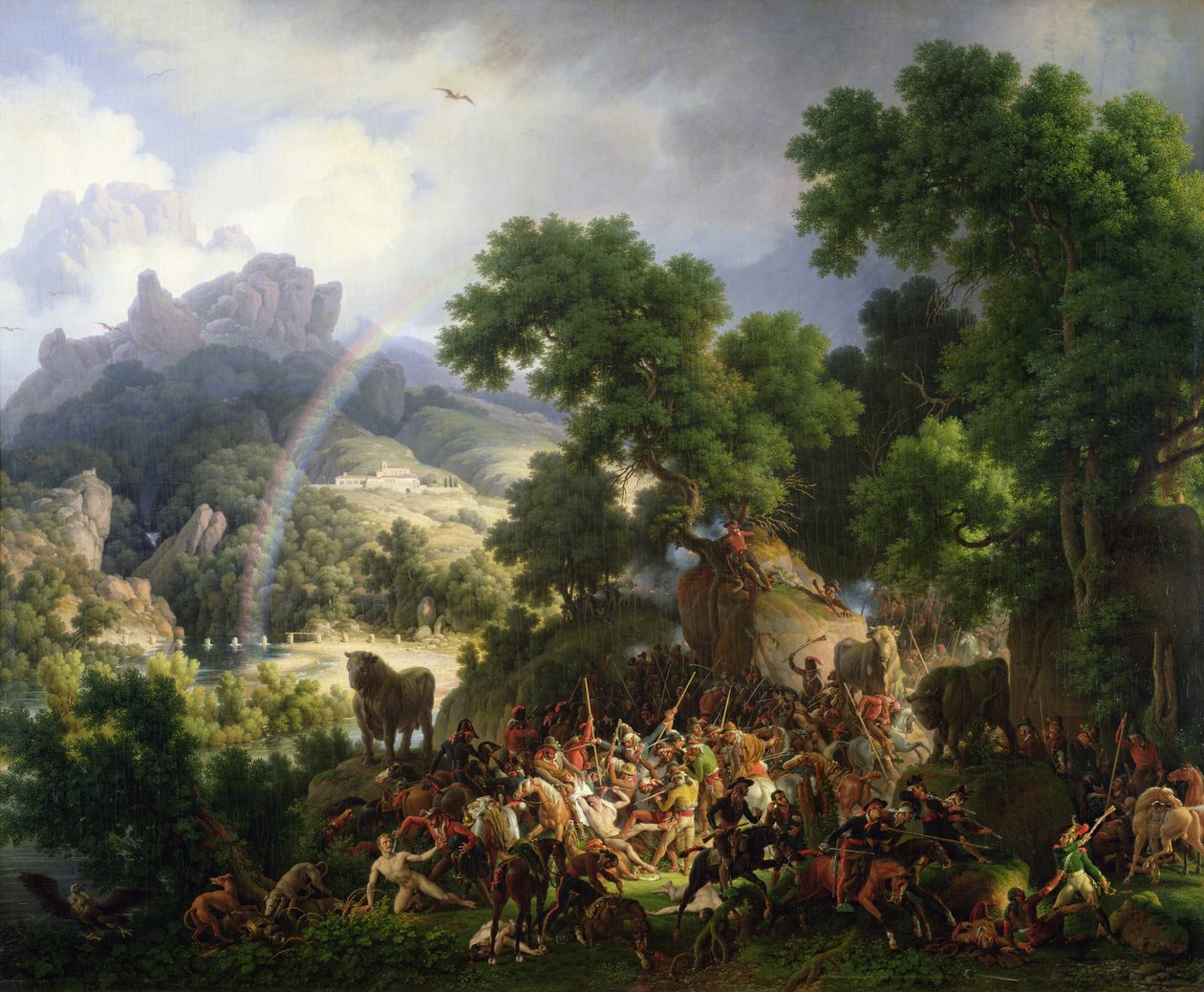 General Lejeune. tillfångatagen och avklädd av spanska gerillatrupper, räddas av Don Juan Padalea (
