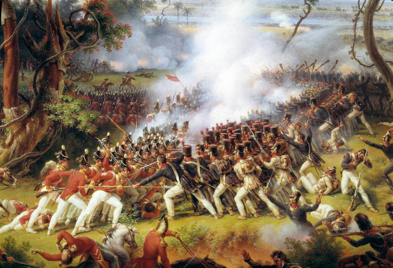 Napoleonska kampanjen i Spanien och Portugal (1808-1813): "" Slaget vid Chiclana, nära Cadiz, 5 maj av Louis Lejeune