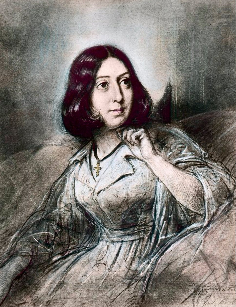 Porträtt av George Sand efter Louis Leopold Boilly av Louis Leopold (after) Boilly