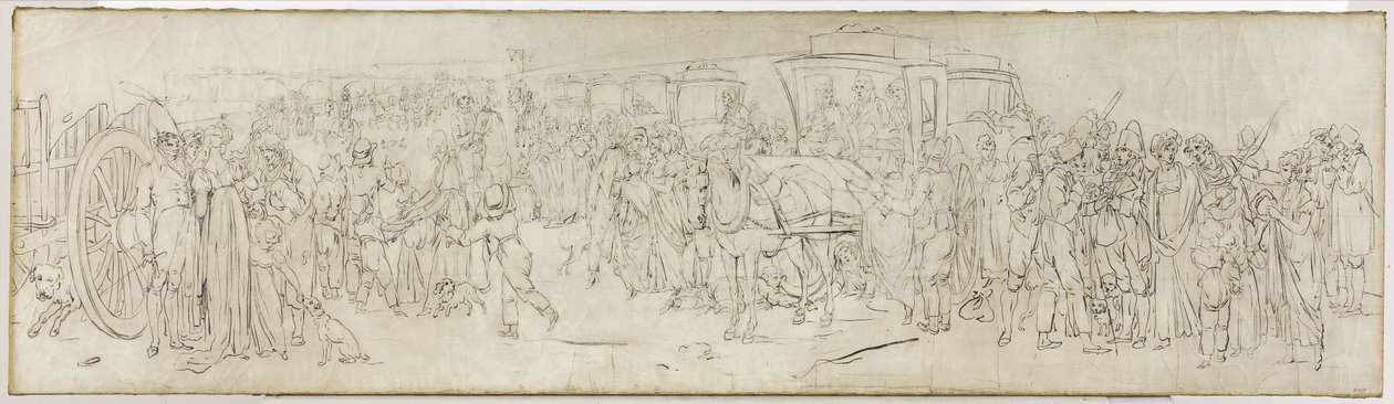 Gökar på Quai des Tuileries, ca 1805 (pensel, tusch på duk) av Louis Leopold Boilly