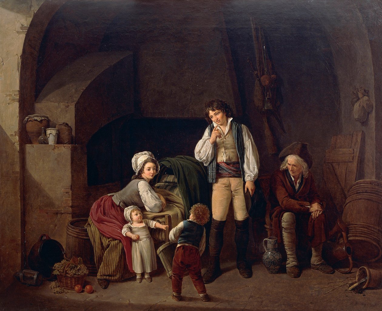 Familjescen, av Louis Leopold Boilly (1761-1845) av Louis Leopold Boilly